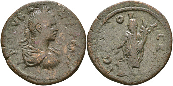Римская Империя, Провинция Галатия, Писидия, Кремна AE 198 - 217 Каракалла, IMP M AVR ANT P F AVG, бюст император / GEN COL CREM, гений города перед алтарем ( R ) SNG von Aulock 5093; SNG BN 1499 бронза 1100-6-63