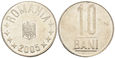 Румыния 10 бань (бани) 2005 KM 191 сталь плакированная никелем 85-342