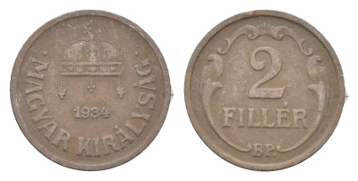Венгрия 2 филлера 1934 BP KM 506 бронза 4665-437