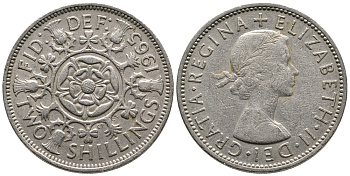 Великобритания 2 шиллинга (флорин) 1965 Елизавета II (1952-2022) KM 906, Spink 4146 медно-никель 59-1816