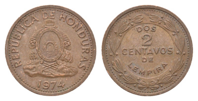 Гондурас 2 сентаво 1974 KM 78a сталь плакированная медью 4664-632