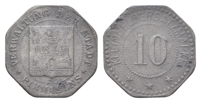 Пирмазенс 10 пфеннигов 1917 Funck 426.4, Men18 25724.4 цинк 4708-869