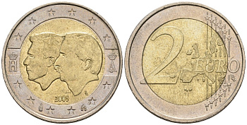 Бельгия 2 евро 2005 Бельгийско-Люксембургский экономический союз KM 240 биметалл 4148-826