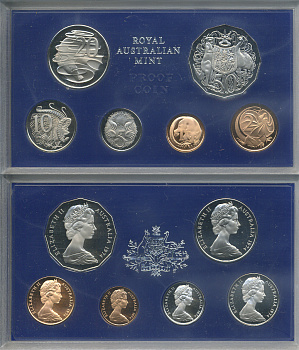 Австралия официальный набор из 6 монет 1974 в оригинальной пластиковой упаковке, с сертификатом KM PS36   PROOF  2-6-3-35