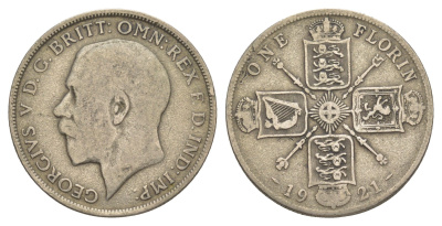 Великобритания 2 шиллинга = 1 флорин 1921 Георг V (1910-1936) KM 817a, Spink 4022 серебро 4638-444