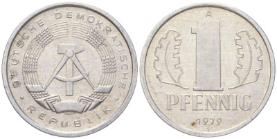 ГДР 1 пфенниг 1979 A KM 8.2 алюминий 4613-931