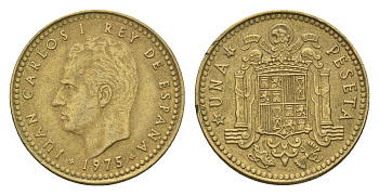 Испания 1 песета 1975 (79) Хуан Карлос I (1975-2014) KM 806 алюминиевая бронза 4674-449