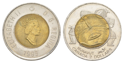Канада 2 доллара 1999 Основание Нунавута KM 357 биметалл UNC 4631-1211