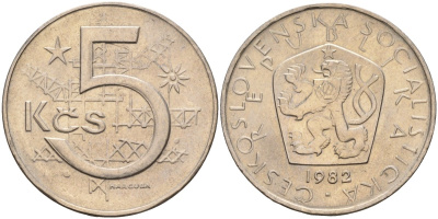 Чехословакия 5 крон 1982 KM 60 медно-никель 4150-1137