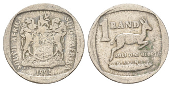 ЮАР 1 ранд 1992 KM 138 медь плакированная никелем 4627-243