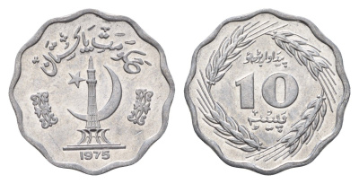 Пакистан 10 пайс 1975 KM 36 алюминий UNC 3334-517