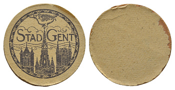 Бельгия, Гент бланк, скорее всего служил оборотной стороной для нотгельда в 10 сантимов 1920 картон 413-6733