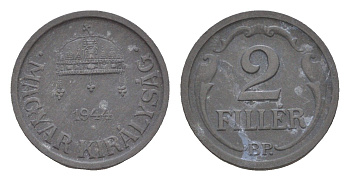 Венгрия 2 филлера 1944 BP KM 519 цинк 4658-355