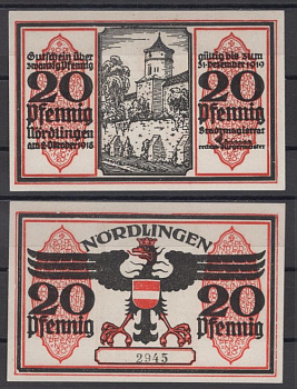 Нердлинген 20 пфеннигов ND (1921) Mehl Grabowski 978.4a-2/5 бумага UNC (пресс) 8592-17-3-2