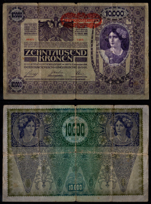 Австрия 10000 крон 1918 (1919) Pick 65 бумага 6267-15-2