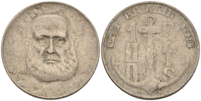 Бразилия 100 рейс 1938 Маркиз Тамандаре KM 536 медно-никель 4115-639