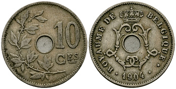 Бельгия 10 сантимов 1904 Belgique KM 52 медно-никель 4172-736