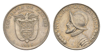 Панама 1/10 бальбоа 1996 KM 127 медь плакированная медно-никелем 4644-626