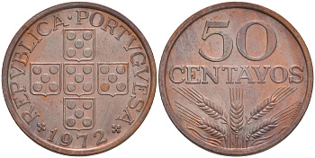 Португалия 50 сентаво 1972 KM 596 бронза 4561-544