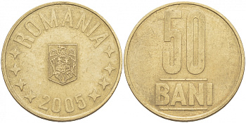 Румыния 50 бани 2005 KM 192 никель латунь 4402-655