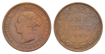 Канада 1 цент 1895 Виктория (1837-1901) KM 7 бронза 4637-127