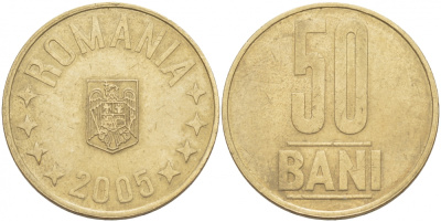 Румыния 50 бани 2005 KM 192 никель латунь 4402-655