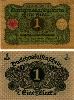 ГЕРМАНИЯ 1 МАРКА 1920 1 МАРТА 1920, ВЕЙМАРСКАЯ РЕСПУБЛИКА Pick 58 бумага 7547-76-1-1