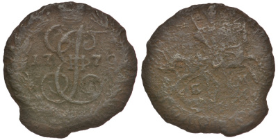 Россия полушка 1770 ЕМ, Екатерина II (1762-1796) Биткин 750 медь 117-1022
