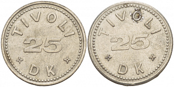 ДАНИЯ ЖЕТОН ИГРОВОЙ ND 25 DK TIVOLI белый металл 4544-1032