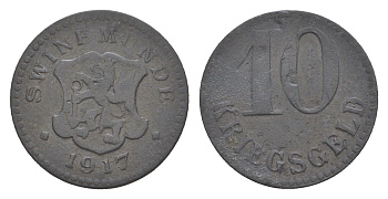 Свинемюнде 10 пфеннигов 1917 Funck 529.2 цинк 4636-1218
