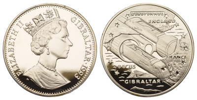 Гибралтар 2,8 экю 1993 Евротоннель KM 478 медно-никель BU 11-174-25