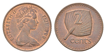 Фиджи 2 цента 1969 KM 28 бронза 4669-541