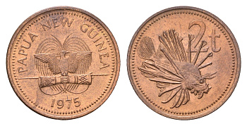 Папуа - Новая Гвинея 2 тойя 1975 KM 2 бронза UNC 4669-323