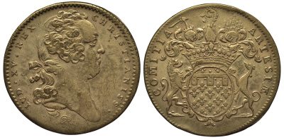 Франция жетон ND Людовик XV, CHRISTIANIS бронза 413-3132
