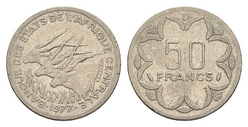 Центральная Африка (BEAC) 50 франков 1977 KM 11 никель 4647-1164
