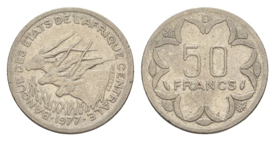 Центральная Африка (BEAC) 50 франков 1977 KM 11 никель 4647-1164