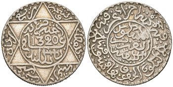 Марокко 1/4 риала (2 1/2 дирхама) 1902 AH 1320 Y 20.2 серебро 4616-151