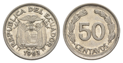 Эквадор 50 сентаво 1963 KM 81 сталь плакированная никелем 83-116