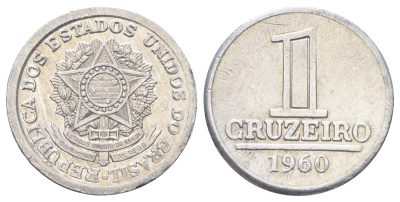 Бразилия 1 крузейро 1960 KM 570 алюминий 4646-734