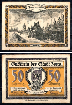 Зонс (Пруссия, Рейн) 50 пфеннигов 1921 2193-40-1-2