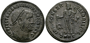 Римская Империя нуммий 312 Константин Великий IOVI CONSERVATORI AVGG Гераклея Good Very fine RIC 72 бронза 1073-6-72
