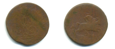 РОССИЯ 1 КОПЕЙКА 1760 медь 61-852