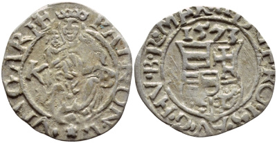Венгрия 1 денар 1573 КВ, Максимилиан II Габсбург (1564-1576), мадонна с младенцем  серебро    1530-335