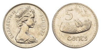 Фиджи 5 центов 1977 KM 29 медно-никель UNC 4687-1151