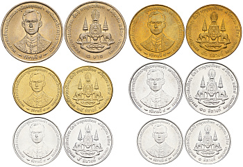 Таиланд лот из 6 монет 1996 1, 5, 10, 25, 50 сатангов и 1 бат UNC M76-04