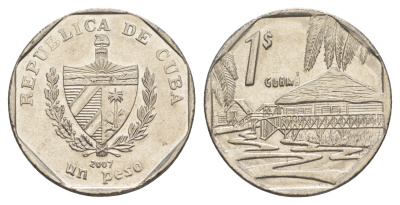 Куба 1 песо 2007 хижины Гуама KM 579 сталь плакированная никелем 4646-453