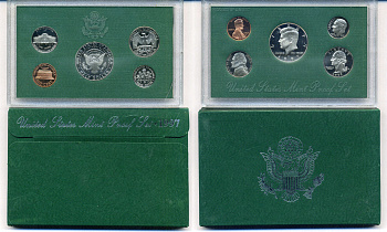 США годовой набор из 5 монет (1, 5, 10, 25 и 50 центов) 1997 в оригинальной упаковке KM PS189 (164a, A192, 195a, 201b и 202b) PROOF 8-2-02-45