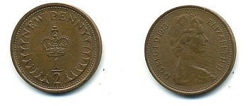 Великобритания 1/2 пенни 1973 Елизавета II (1952-2022) КМ 914, Spink 4239 бронза 4110-1654