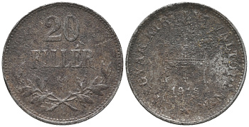 Венгрия 20 филлеров 1916 КВ, Карл I (1916-1918) KM 498 железо 100-842