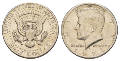 США 1/2 доллара (50 центов) 1971 D, Джон Кеннеди KM 202b медь плакированная медно-никелем aUNC 81-334